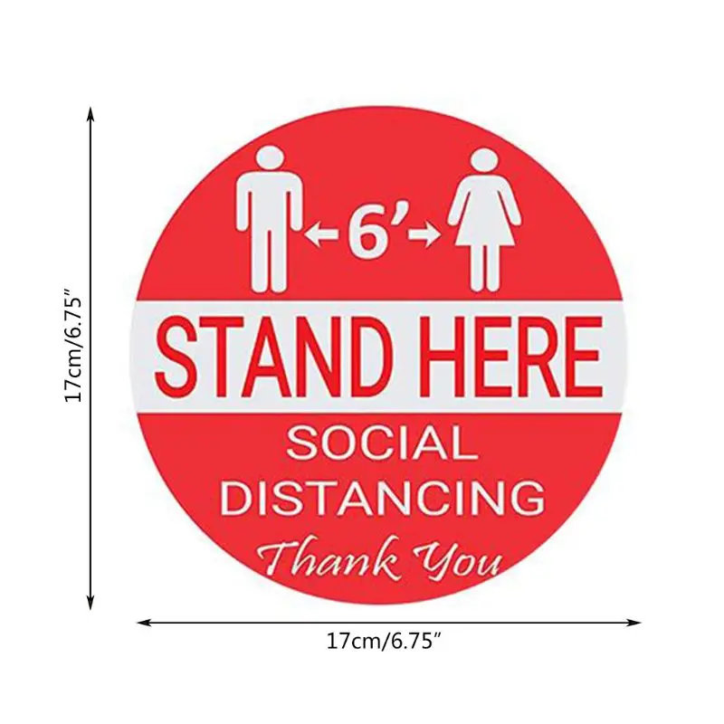 

Social Distance Wait Here Stand Here Keep 6ft in Between Distance Marker Floor Decal for Social Distance While in Line