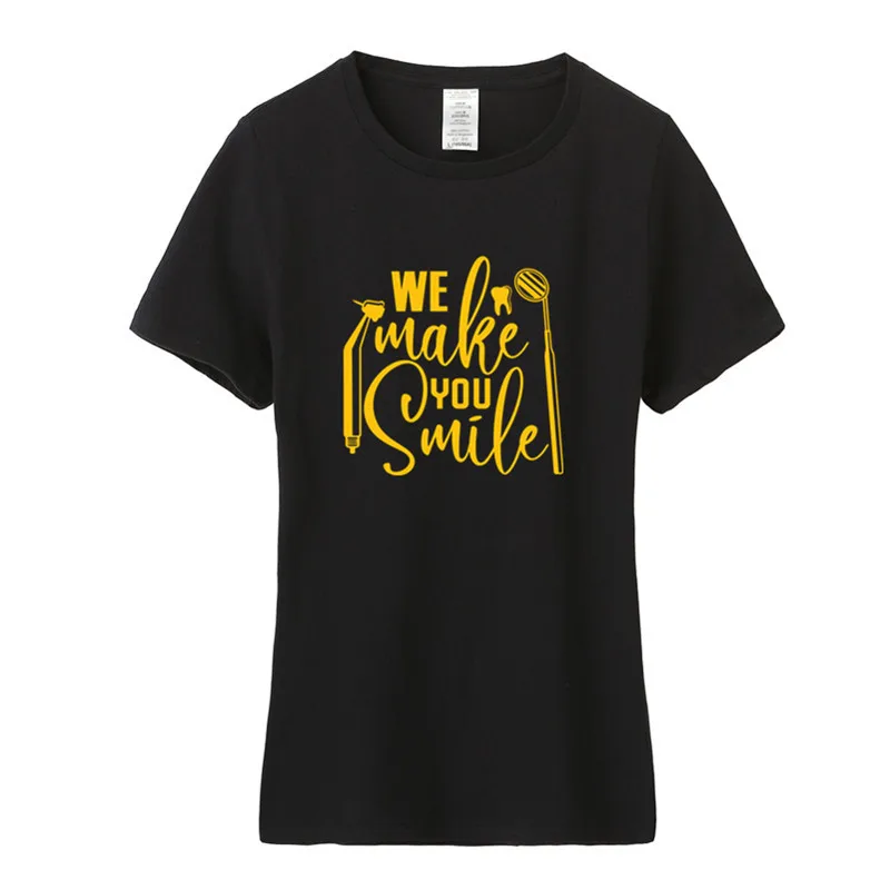 Летняя Новинка футболка для дантиста Женская хлопковая Футболка с круглым