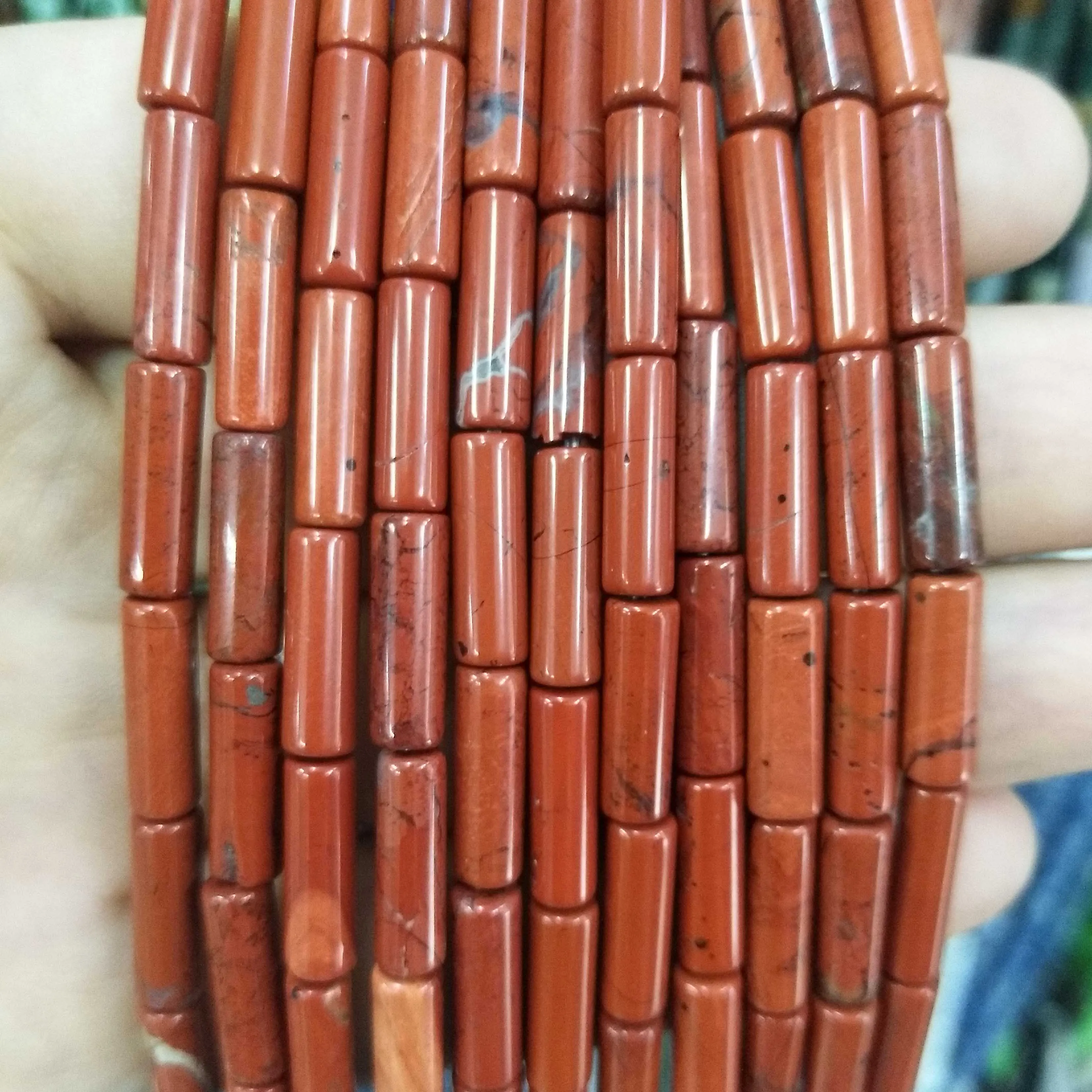 Цилиндрический бирюзовый агат из натурального камня бусины лазурита яшперы для