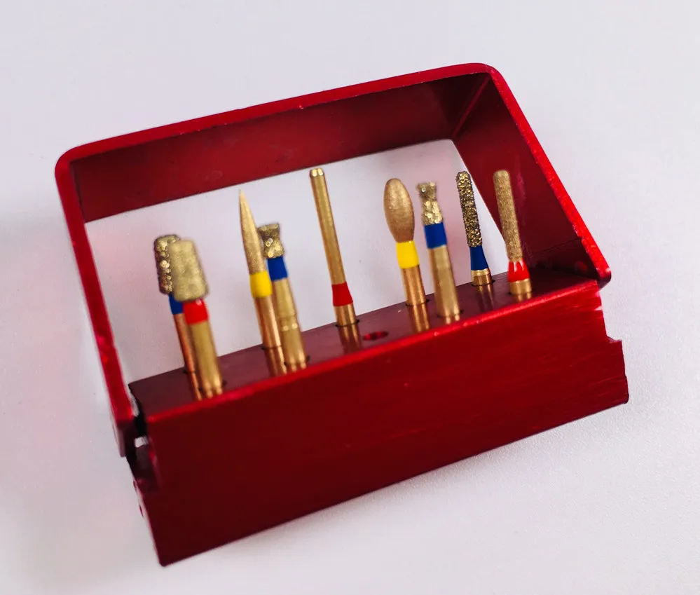 

9Pcs Dental Diamond Burs Gold High Inlay Preparation Kit Golden Key