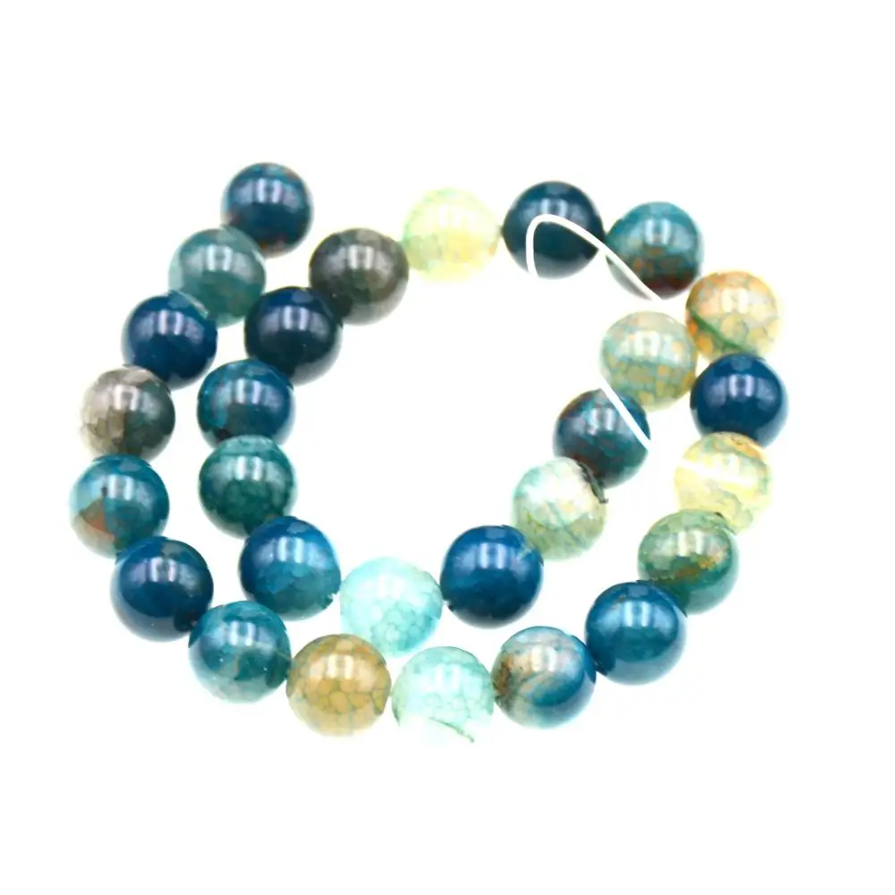 

DIY Natural 14mm Round Blue Dragon Vein Agates Beads for Jewelry Making DIY Bracelet Hot