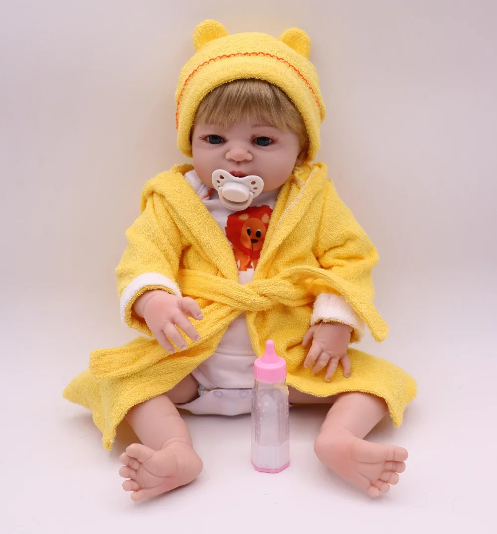 Куклы Reborn boy 2" 55 см, роскошный комплект одежды с лисой, полностью силиконовые куклы reborn baby, для детей, подарок, можно купать, bebe, куклы menino