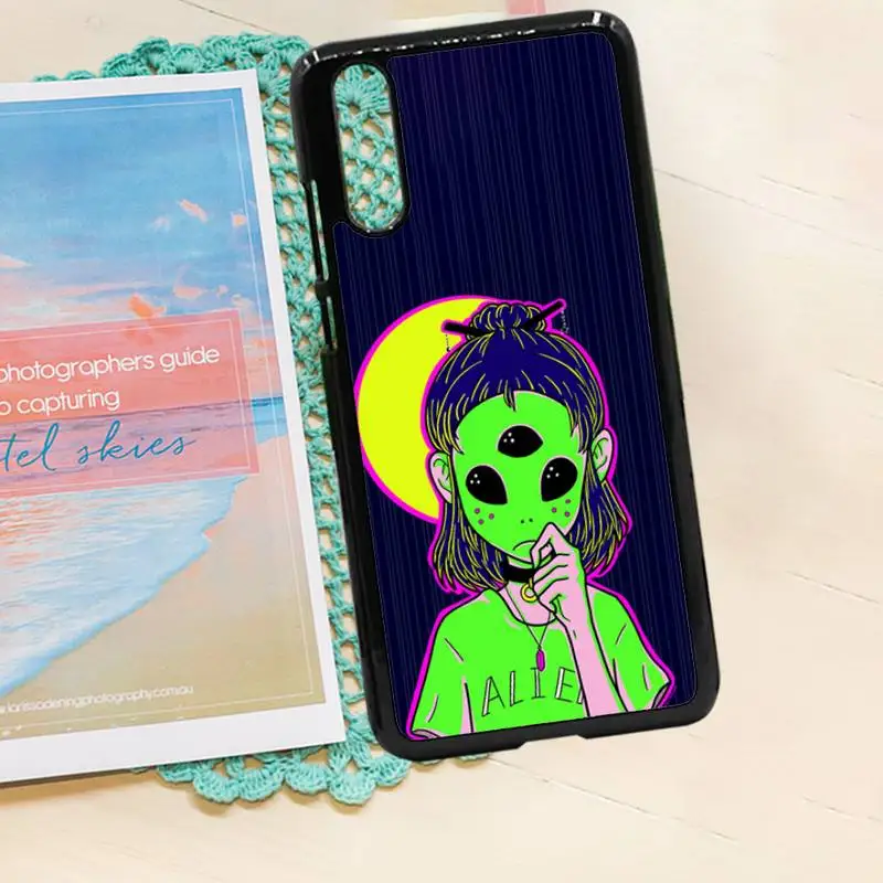 

Cute cartoon alien space universe Phone Cases PC for iPhone 11 12 pro XS MAX 8 7 6 6S Plus X 5S SE 2020 XR
