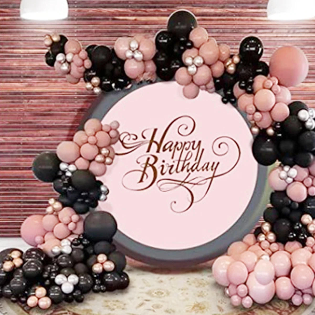 

117Pcs Black Pink Silver Gold Balloon Garland Kit Pink Latex Balloon Arch Kit Silver Gold Metallic Balloons for Birthday