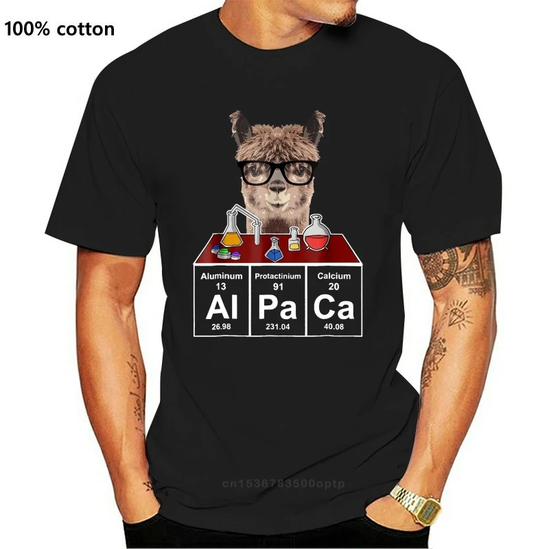 

T-shirt For Men Fashion Love Alpaca Shirt Gift Awesome Alpaca Periodic Table For Mans
