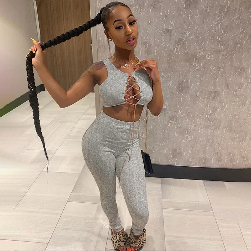 

Комплект из 2 предметов, Женская Клубная одежда, обтягивающий кардиган с полой цепочкой, укороченный топ и штаны, комплект