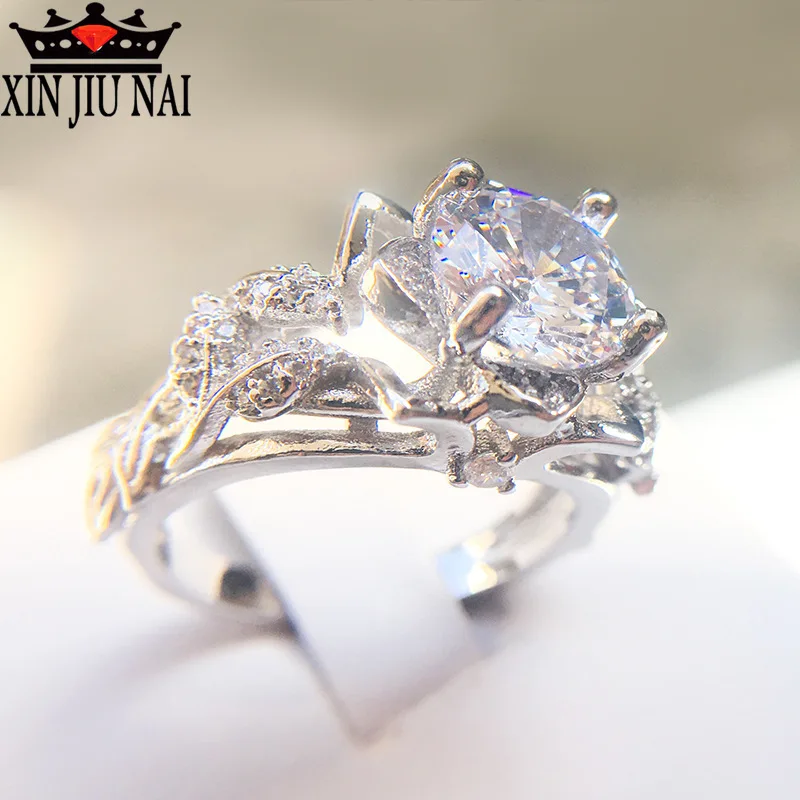 Европейский модный женский комплект колец с розой цветы листья Женское