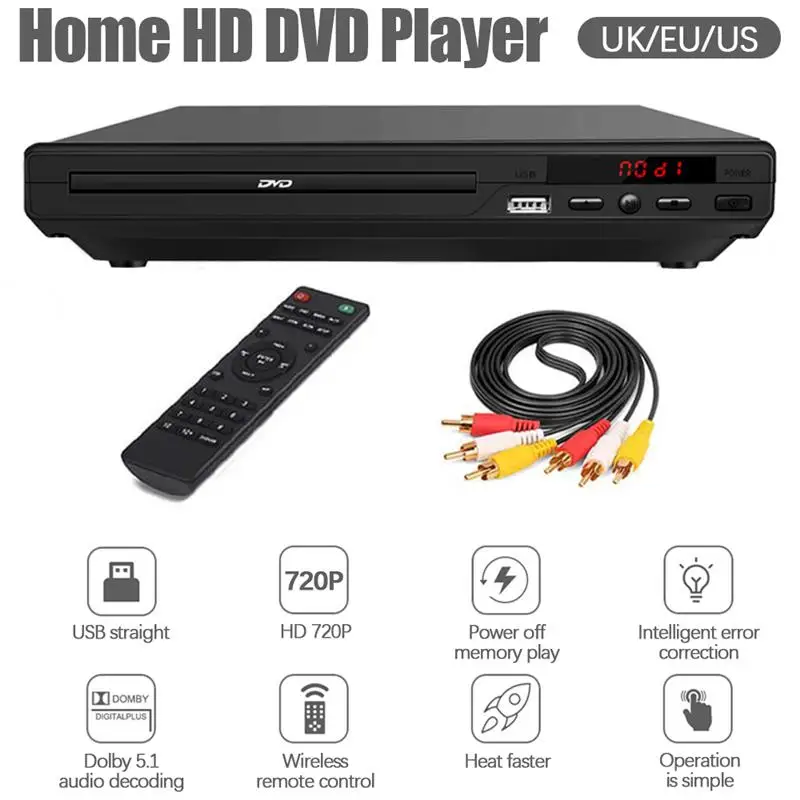 

HD DVD Player 720P Multimedia Digital TV Support USB/Video/DVD/RW/CD/Audio/VCD/SVCDJE/PG/MP3/WMA/CD Home Theater System