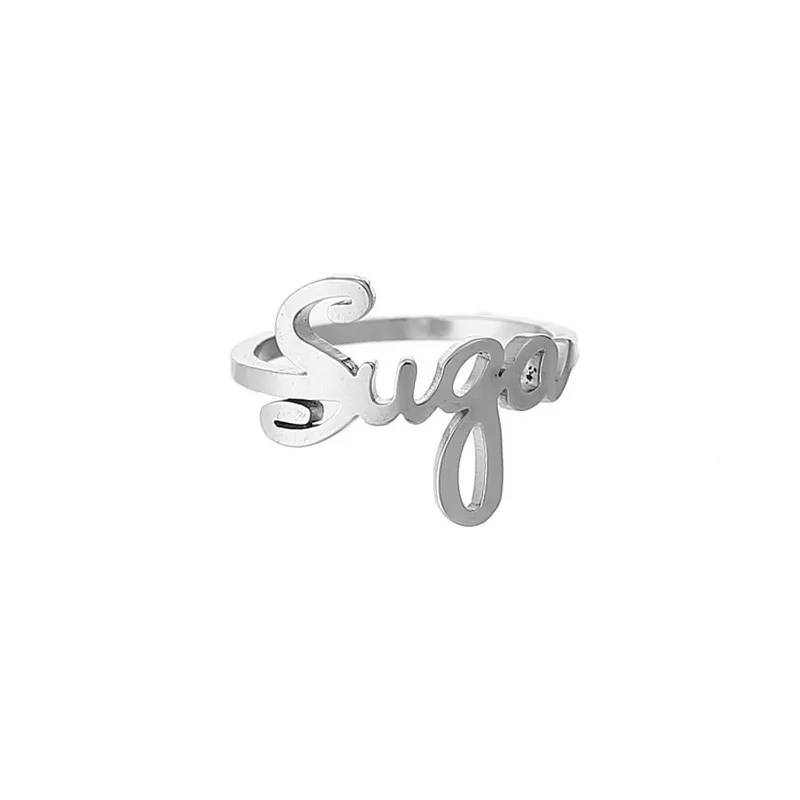 SUGA Новое поступление, кольца для мальчиков в стиле панк, SUGA V JUNGKOOK, кольцо из нержавеющей стали, ювелирные аксессуары, кольца для мужчин и женщин - Цвет основного камня: SUGA