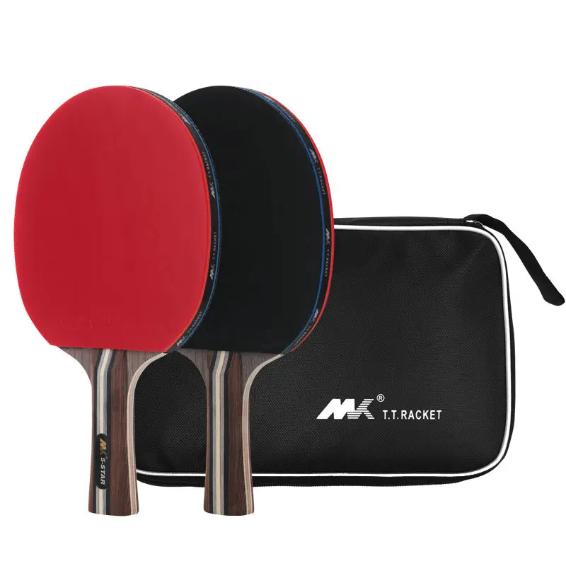 

5 Stars Professional Ping Pong Paddle Set - 2 Pack Premium Table Tennis Racket Set Tung Wood Blades with Carry Case Bag