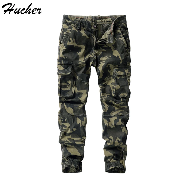

Huncher Mens Multi Pockets Camo Cargo Pants 2021 Tactical Techwear Jogging Pants Male Military Camouflage Joggers Men Trousers