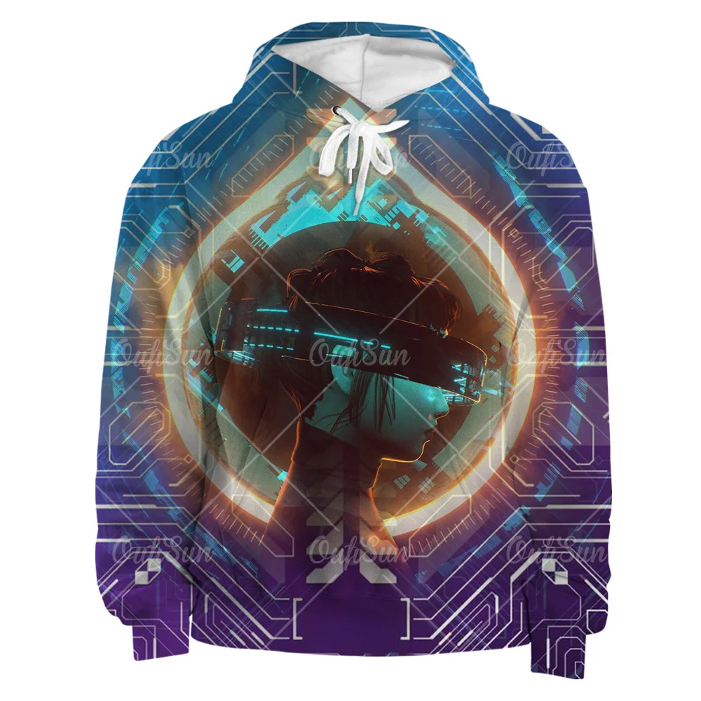 

Cyberpunk 3D Printed Hoodie Sweatshirt Men Women Spring And Autumn Hooded Long Sleeved Casual Jacket Trendy Hip Hop Rock Clothes