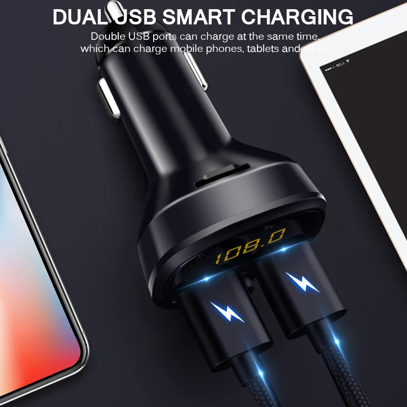 Автомобильное зарядное устройство AOZBZ с двумя USB портами Mp3 беспроводной