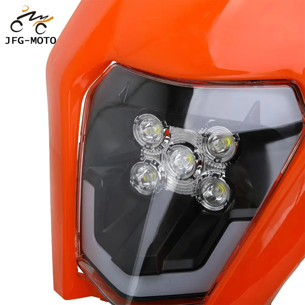 Motorcycle Universal LED Headlight Front Lamp Mask Lighting Headlamp For KTM Husqvarna EXC XCF XCW TE TC FE 125 250 300 350 450 |