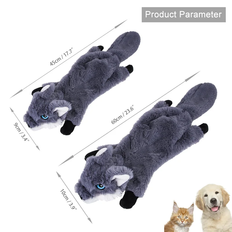 Игрушки для собак ThinBest без наполнения пищалка плюшевая игрушка лиса енот и белка