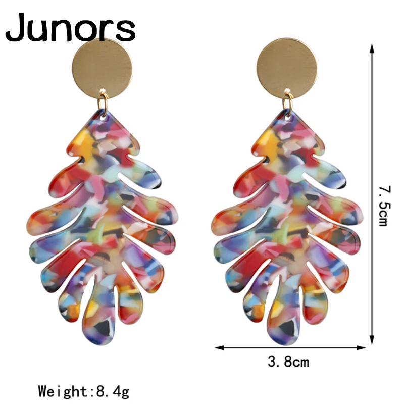 Винтажные богемные большие акриловые серьги в виде листьев для женщин