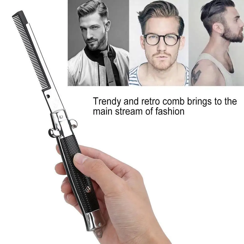 

1Pc Folding Spring Comb Men's Women's Beauty Manual Exotic And Folding Portable Comb Beard Hair New Pocket Comb Toys W2T2