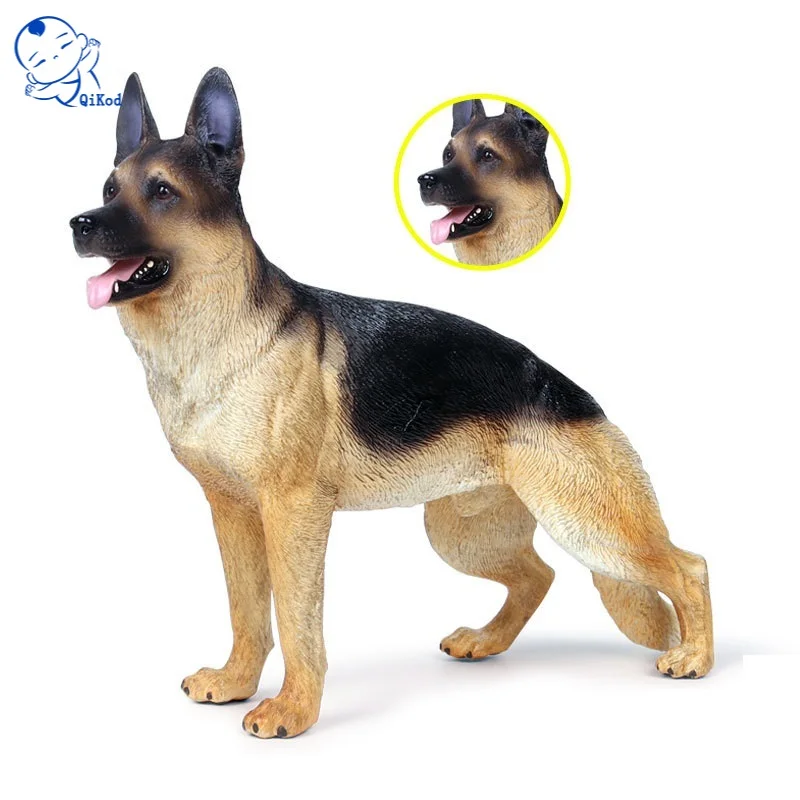 

Оригинальная немецкая овчарка, Имитация животных, искусственные экшн-фигурки, модели украшений, ПВХ, строительная игрушка, детский подарок