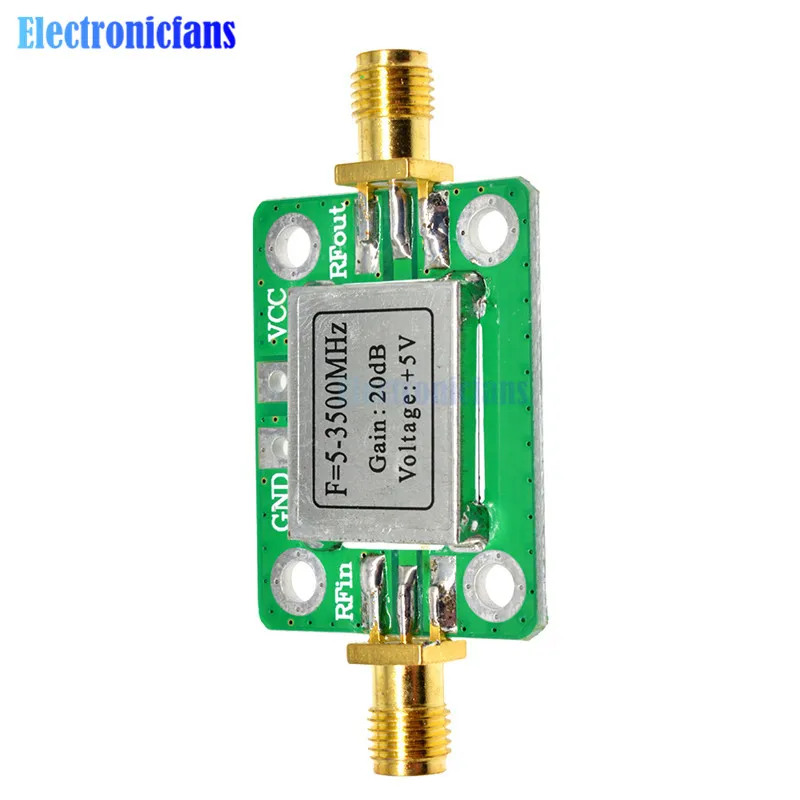 5-3500MHz RF Broadband Signal Amplifier Board Module Power Amp High Gain 20dB 3.3-6V DC Low Noise Small with Shielding | Электронные