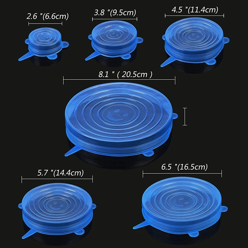 

12Pcs Stretch Lids Various Sizes Food Storage Lid with 20Pcs 201-300Ml Wedding Party Tableware Disposable Cups