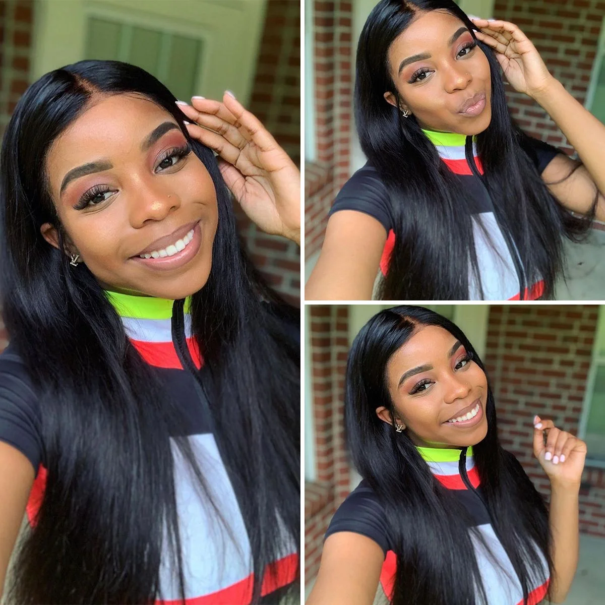 

Peruvian Straight Hair 3 Bundles Remy Human Hair Extension With 4*4 Lace Closure Double Weft Weave Bundles With Closure