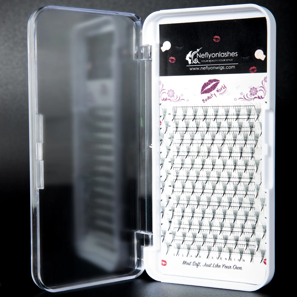 Готовые объемные вееры Neflyonlashes 3D/4D/5D/6D для наращивания ресниц в русском стиле
