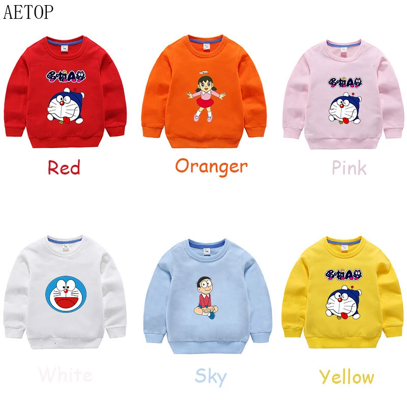 Оптовая продажа зимняя бархатная Толстовка Doraemon для мальчиков и девочек