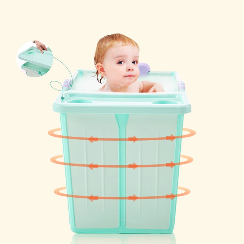 

Bathtub Foldable Shower Basin Baby Bath Bucket Baby Folding Bathtub Children Bathtub Newborn Swimming Bucket for 0-13 Years Old