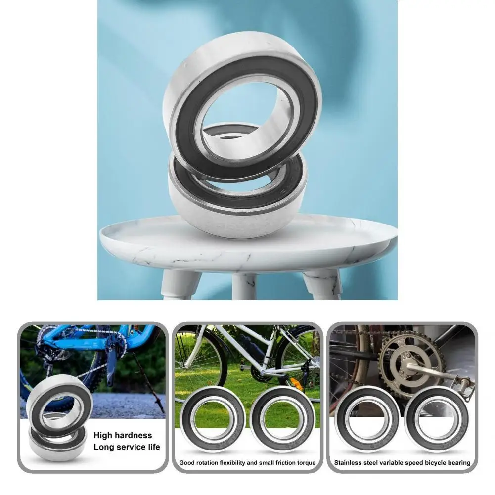 

2Pcs Useful Bottom Bracket Hub Rubber Sealed Bearing Lightweight Ball Bearing Wear Resistant for Variable Speed Bicycle