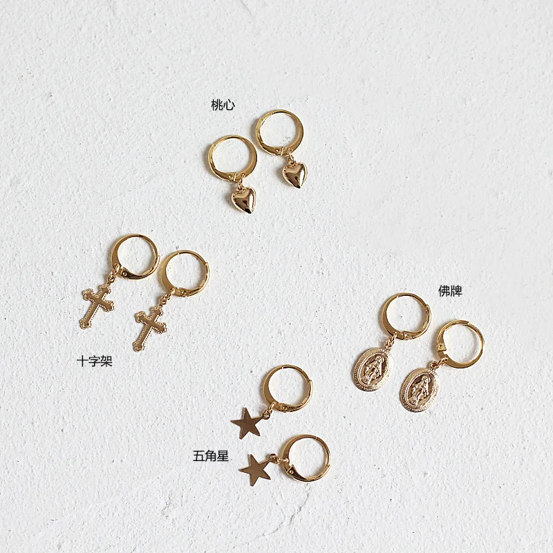 Простые женские серьги подвески модные украшения в виде сердца корейский стиль