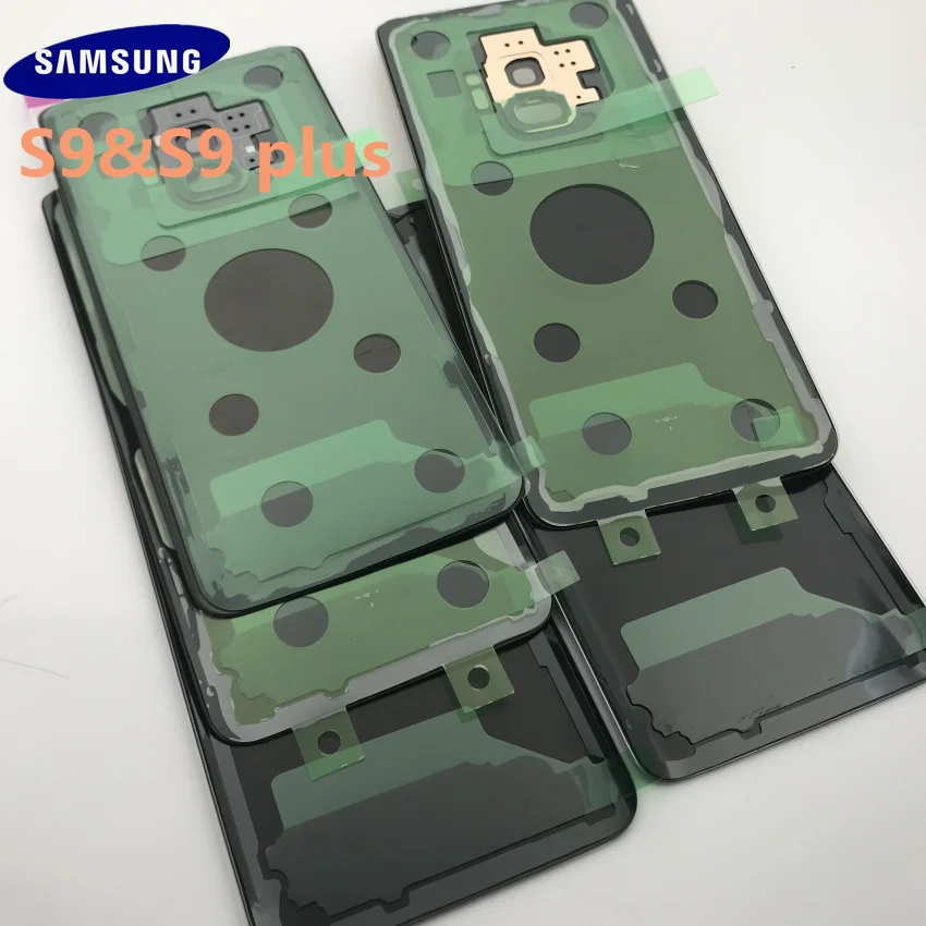 Samsung Galaxy S9 G960 S9 plus 965 задняя крышка батарейного отсека задняя крышка Корпус Запасные части+ Ушная камера стеклянная рамка объектива