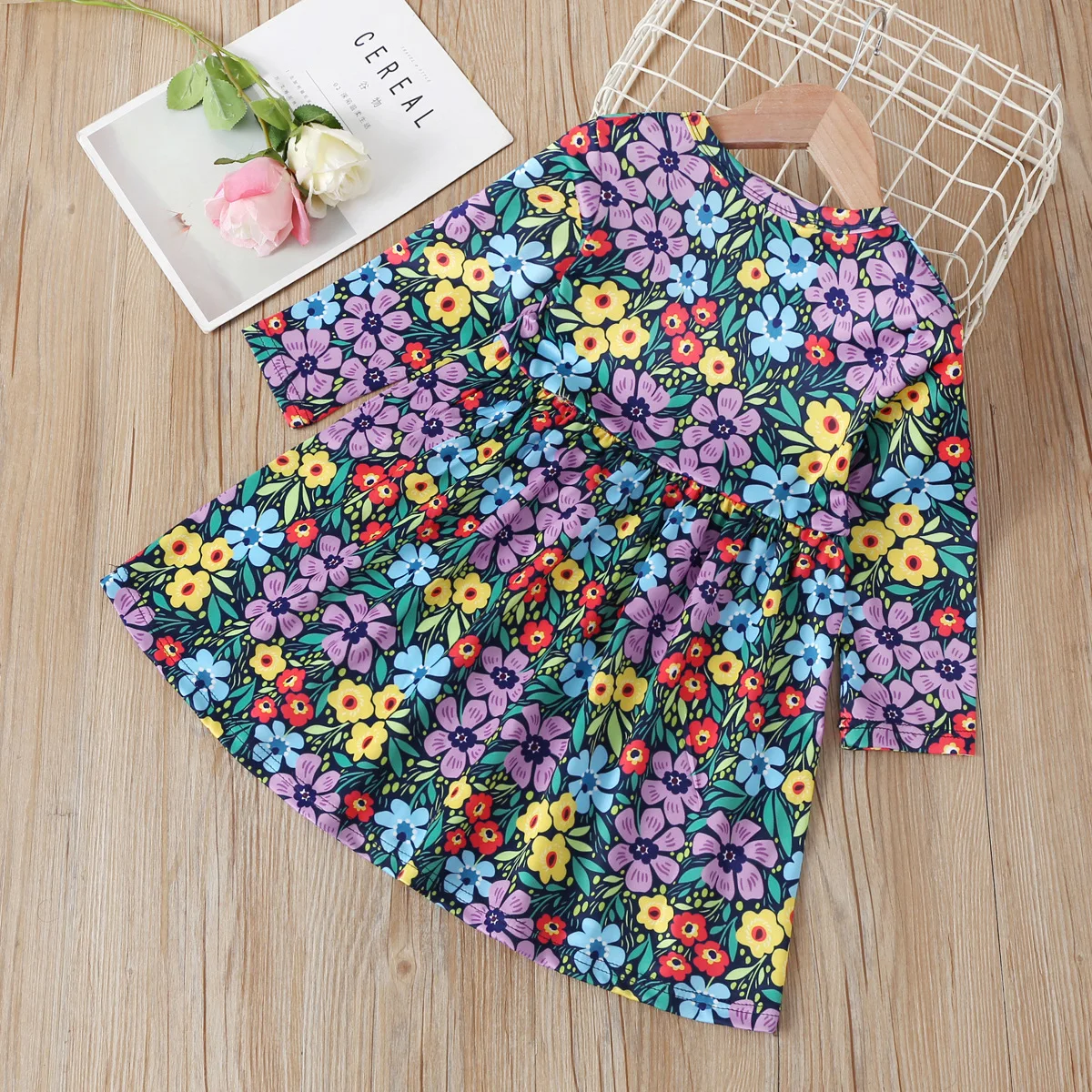 2021 New Fashion Newborn Baby Girls Clothes Floral Printed Tutu Dress Romper Outfit Infant Long Sleeve Dresses for | Детская одежда и