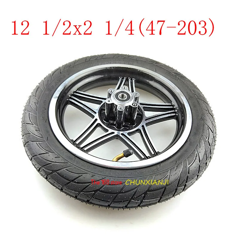 Новейшие 12-дюймовые колеса 12 1/2X2 1/4 47-203 камера шины с дисковым тормозом обода с калибровыми отверстиями подходит для многих газовых электрических скутеров и электронных велосипедов