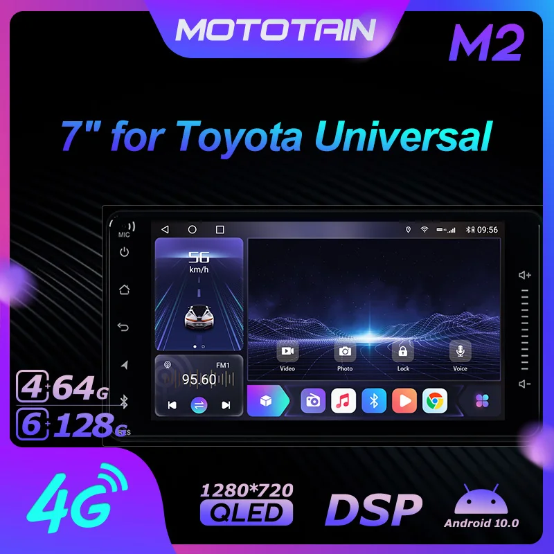 

Android 10.0 6G+128G Car Radio Stereo for Toyota Universal Corolla Auto Audio GPS 4G LTE System head unit 1280*720 SPDIF