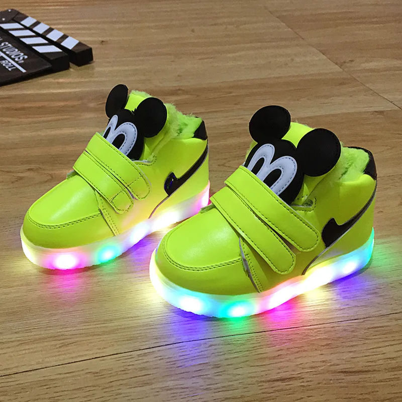 Зимняя детская светящаяся обувь 2019 теплые ботинки для маленьких мальчиков и