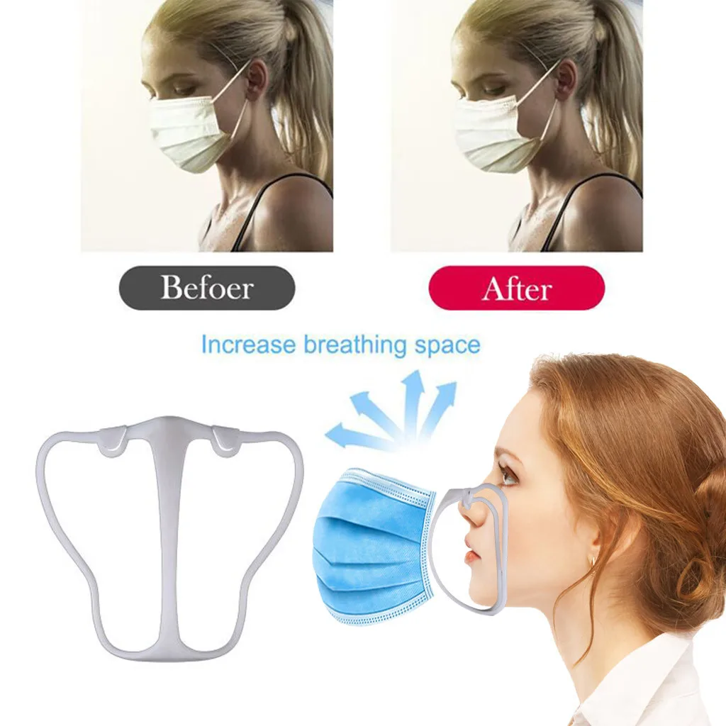 

2/4/6/8PC 3D Mask Bracket Food Grade Silicone Mask Holder Increases Breathing Space To Help Breathe Smoothly Mouth Mask Support