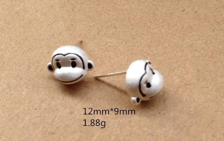 Милые серьги-гвоздики с обезьянкой для женщин ювелирные изделия женские