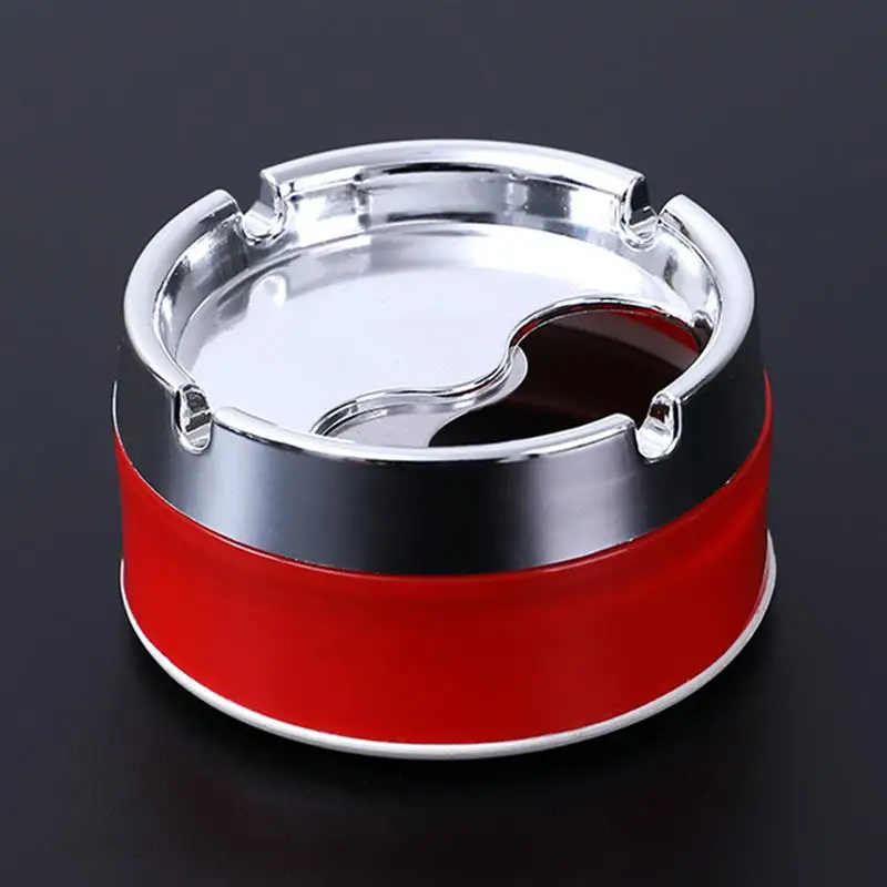 

Round Ashtray Office Living Room Bedroom Metal Creative Ashtray with Cover Home Personality Desktop Cleaning Container
