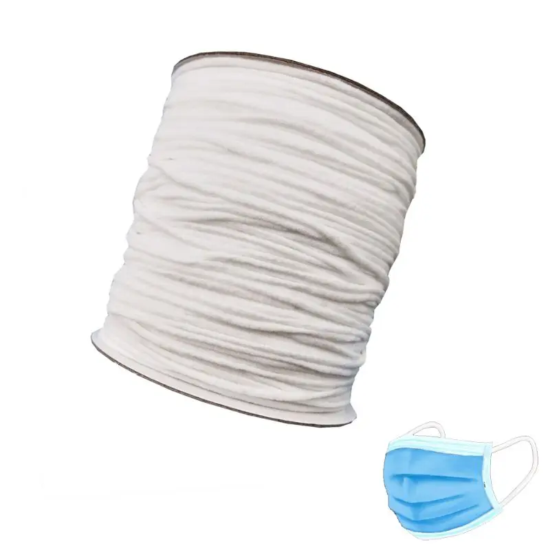 

100/200 Yards Elastic Rubber Band 3mm Round Elasticity Strap Rope DIY Face Mask
