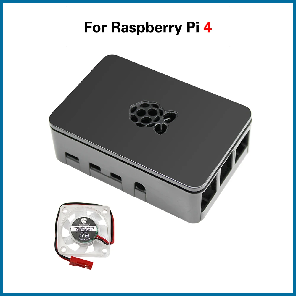 

Raspberry Pi 4 ABS Case black white transparent Plastic Case Box Enclosure with fan for Raspberry Pi 4 Model B Pi 4B