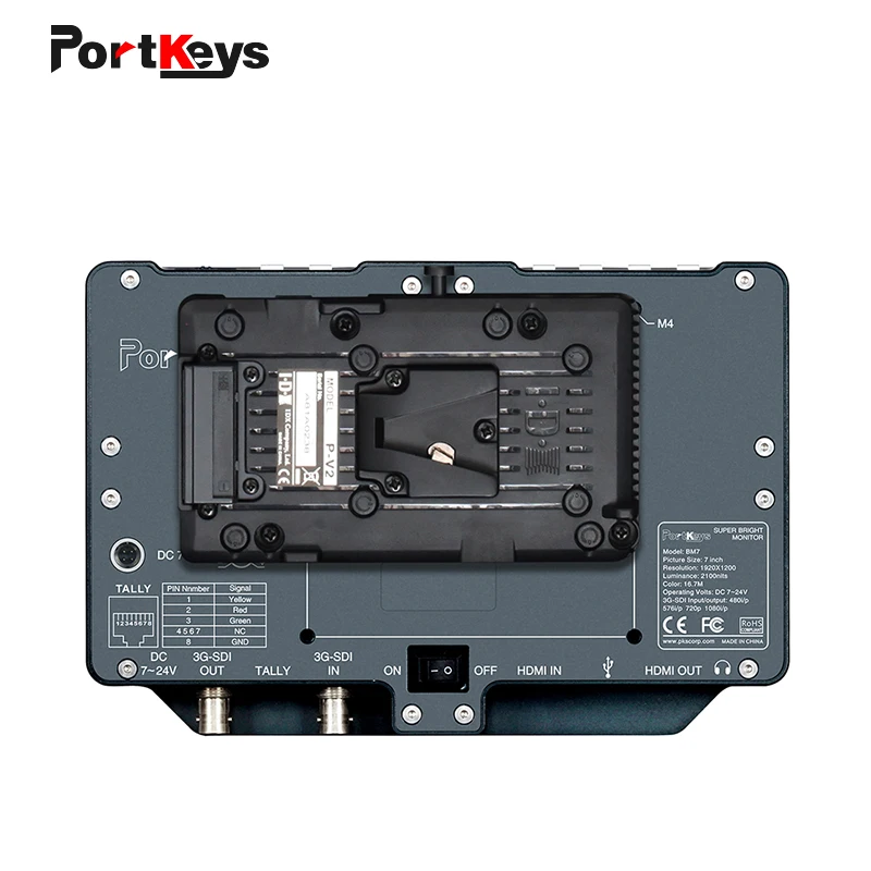 Портключи BM7 7 дюймов супер яркий 2000nit 3G SDI Full HD Камера поле для контроля уровня