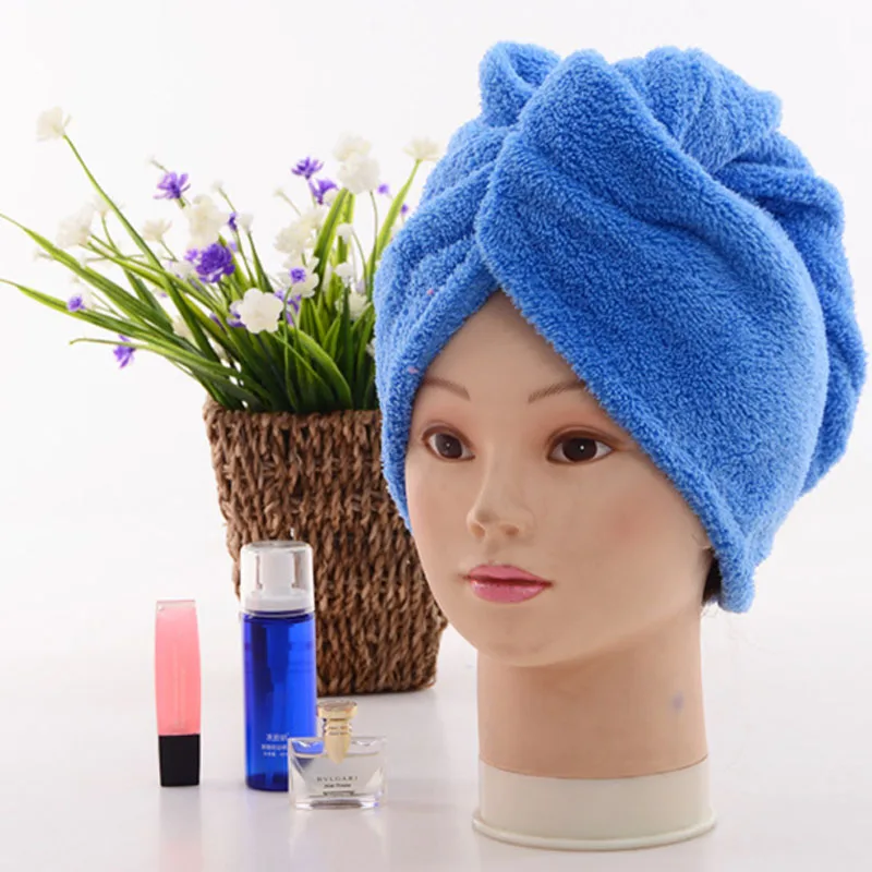 blue BellyLady женское Коралловое флисовое полотенце для волос, полотенце для душа, полотенце для волос, сушильная шапочка - Цвет: blue