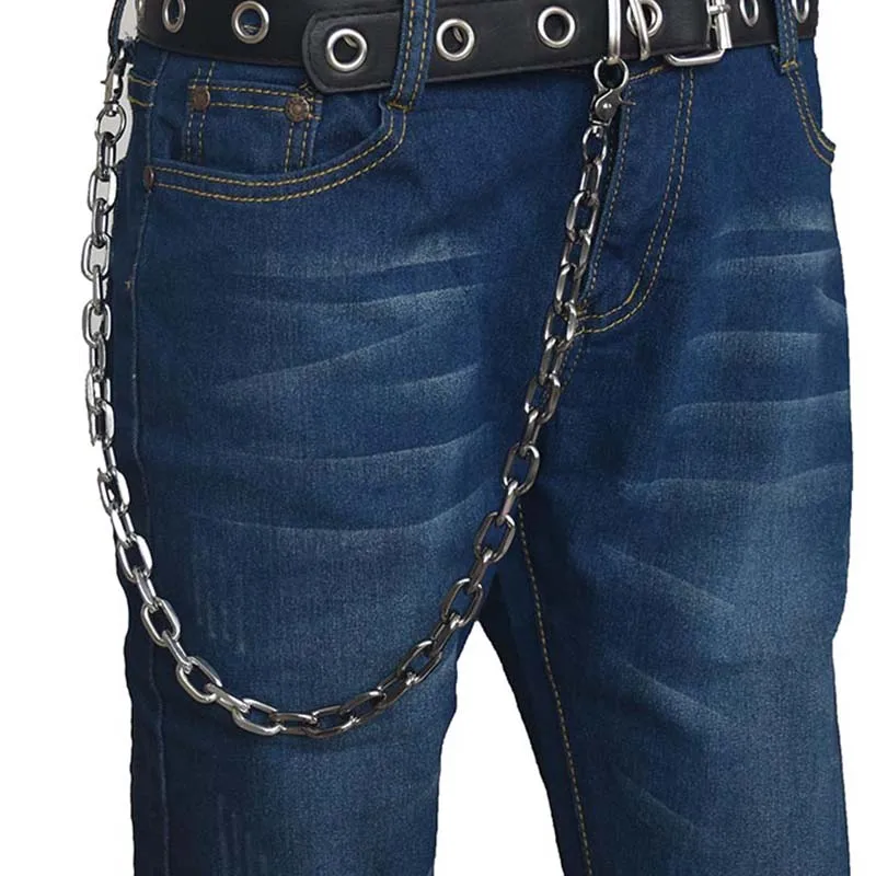 Модная цепь в стиле панк хип хоп на талию джинсы брюки кошелек цепочка для мужчин