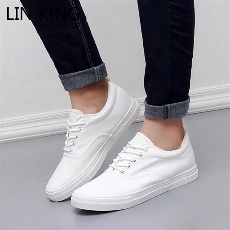 Мужские холщовые кроссовки на шнуровке LIN KING повседневные однотонные с