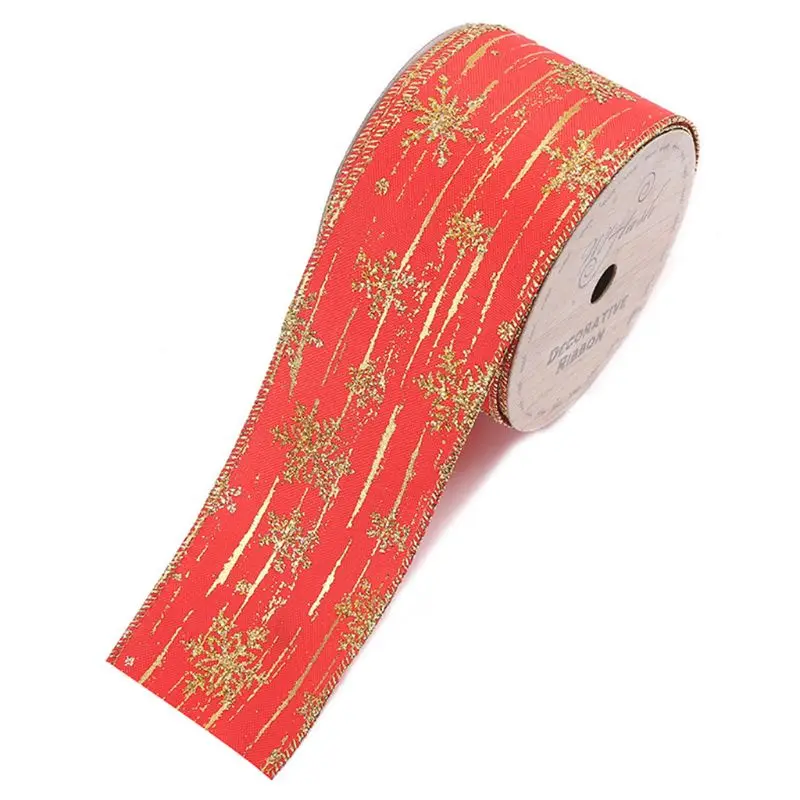 

50 Yards Glitter Sheer Snowflake Ribbon for Wedding Party Christmas Tree Decoration Gift Wrapping DIY Craft