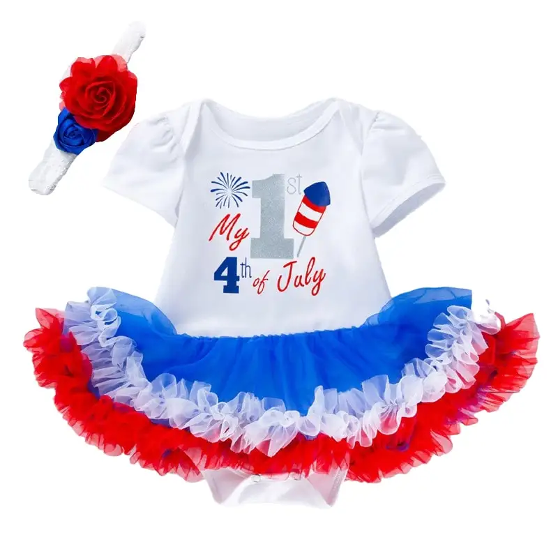 

Baby Girls Summer Outfit Stars and Stripes Dress Independent's Day Clothes Set 4th of July Dress Kids Dresses