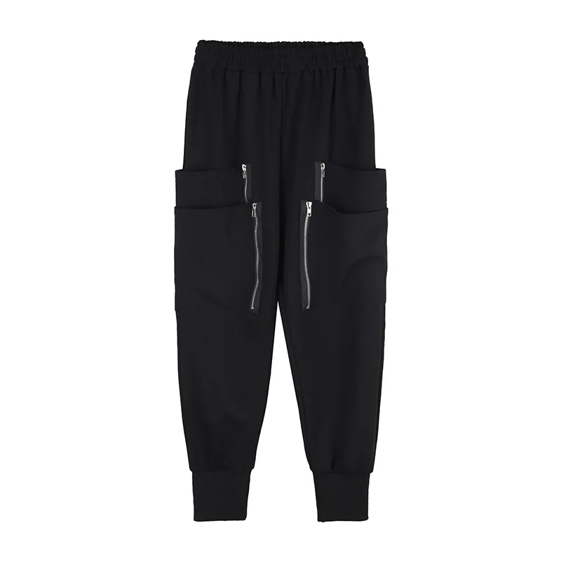 

Big Pockets Cargo Pants Women Elastic High Waist Loose Streetwear Summer Pant Baggy Tactical Trouser Hip Hop Joggers Pants