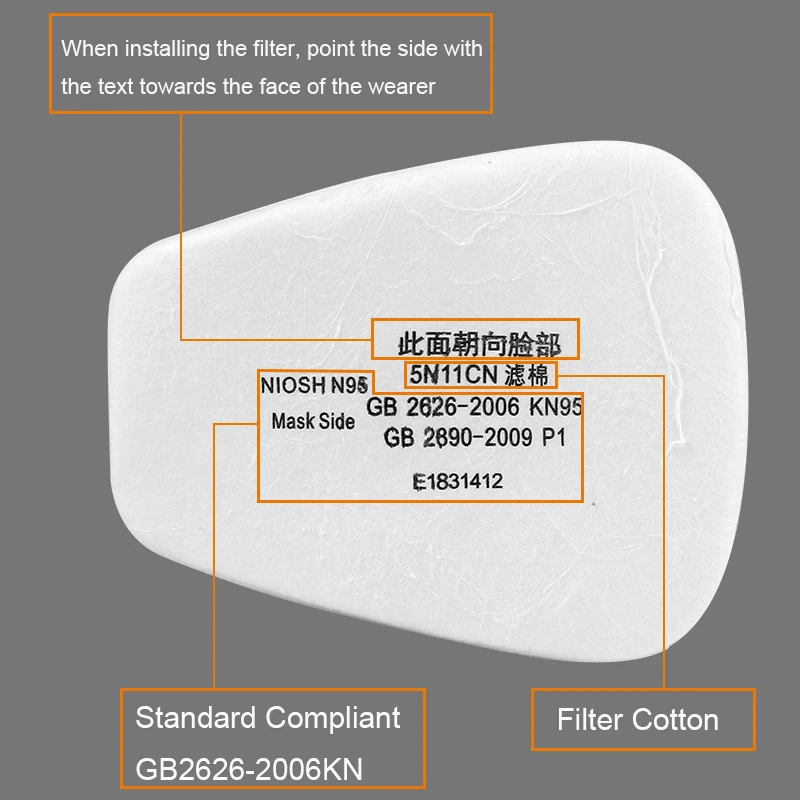 Респираторная маска FSUP 6 шт. фильтр для частиц хлопок 6000 6500 7200 маски от