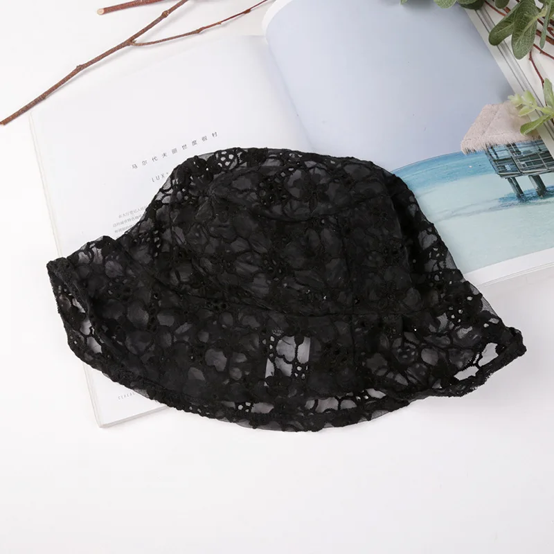 Hat female Korean version of the tide retro temperament lace sunscreen hat fisherman light net red breathab | Аксессуары для