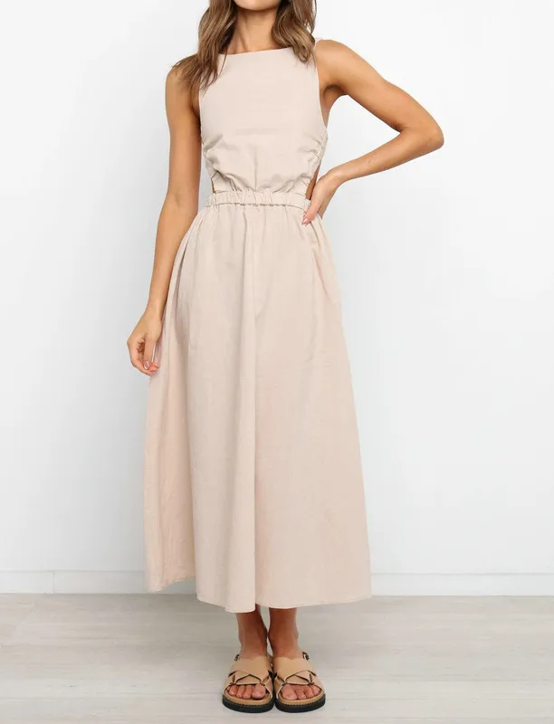 

Sexy Spaghetti Strap Summer Dress 2021 New Slip Black Backless Maxi Dress Vintage Elegant Woman Party Dress Princess Dress